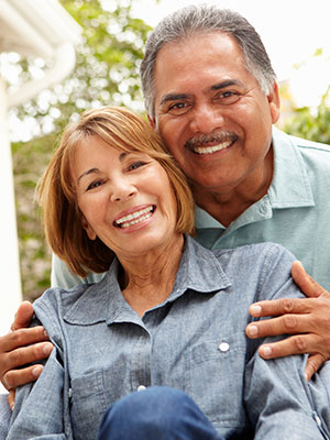 middle-aged couple smiling