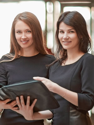 young women smiling